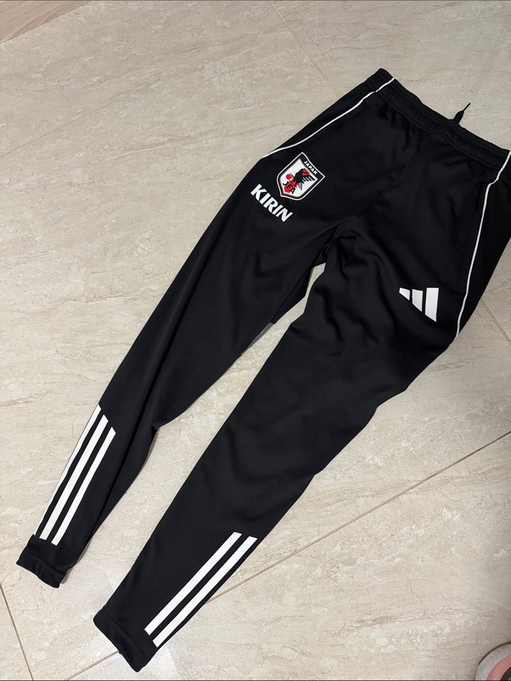 NWT Adidas Black Jogger Sweatpants with White Stripe Accents
